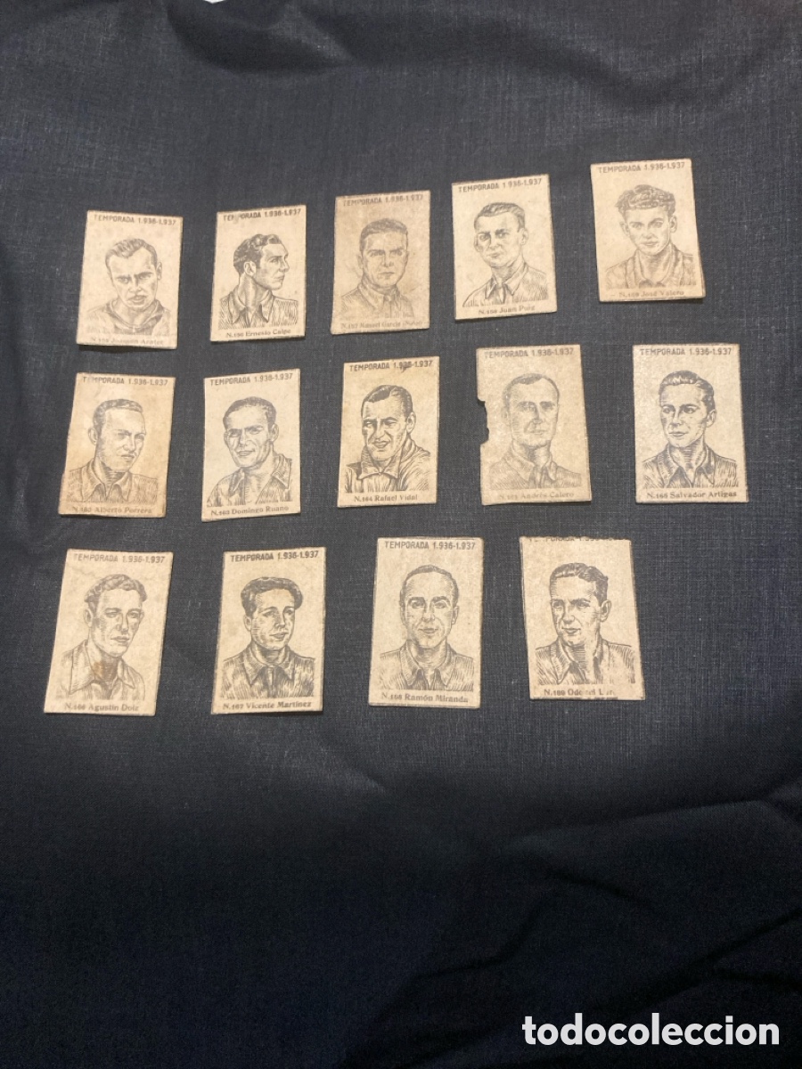 Fu&szlig;ball-Sticker: Temporada 1936-37 cerilla Zaragoza Levante lote