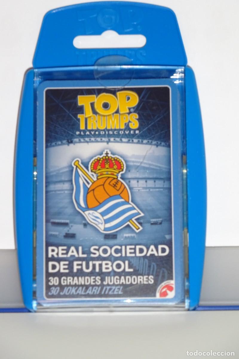 Cromos de f&uacute;tbol: ESTUCHE TOP TRUMPS* REAL SOCIEDAD FUTBOL*, FICHAS CON 30 GRANDES JUGADORES, MADE IN REINO UNIDO 2018
