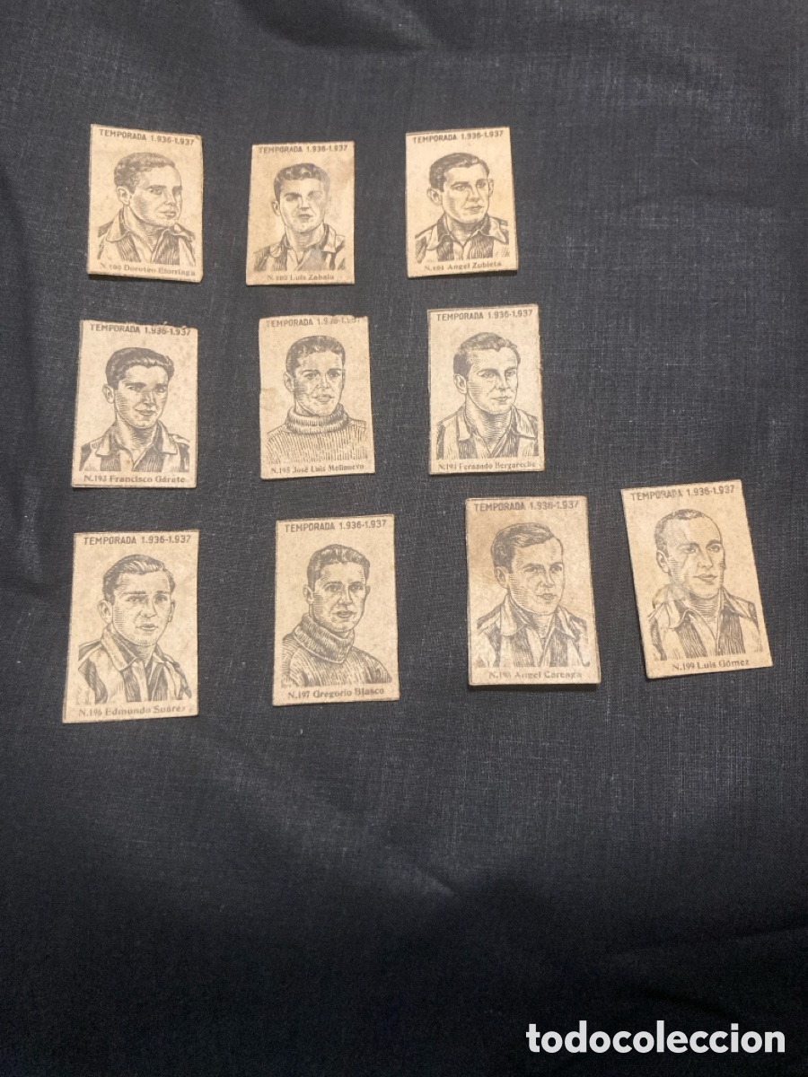 Cromos de f&uacute;tbol: Temporada 1936-37 cerilla Zaragoza Athletic Club lote