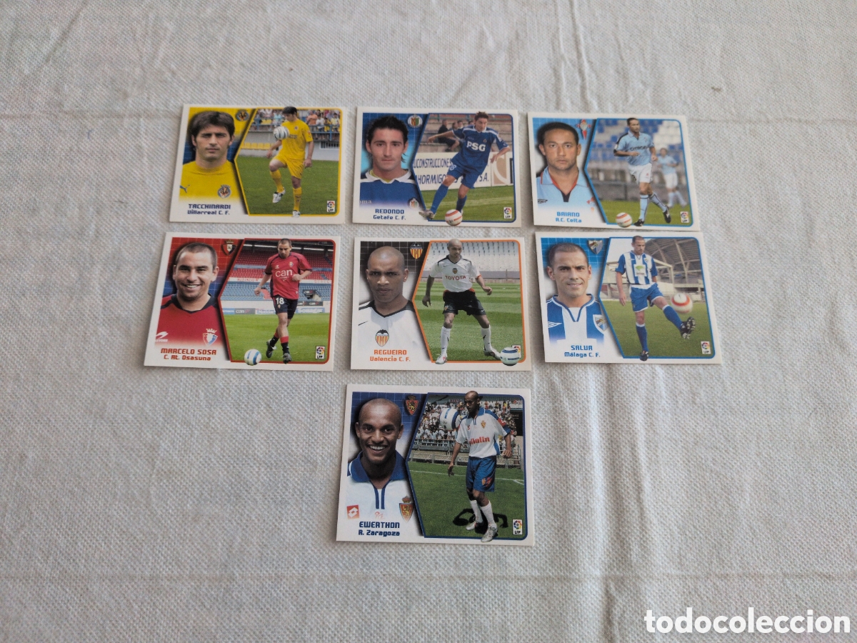 Cromos de f&uacute;tbol: LOTE DE 7 CROMOS ULTIMOS FICHAJES SIN PEGAR EDICIONES ESTE 2005 2006