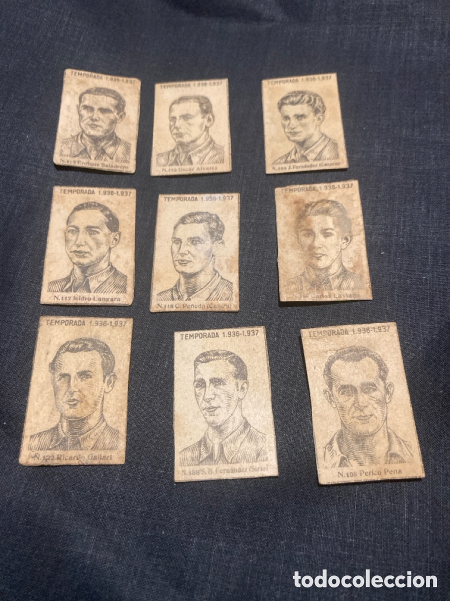 Cromos de f&uacute;tbol: Temporada 1936-37 cerilla Zaragoza Real Oviedo lote