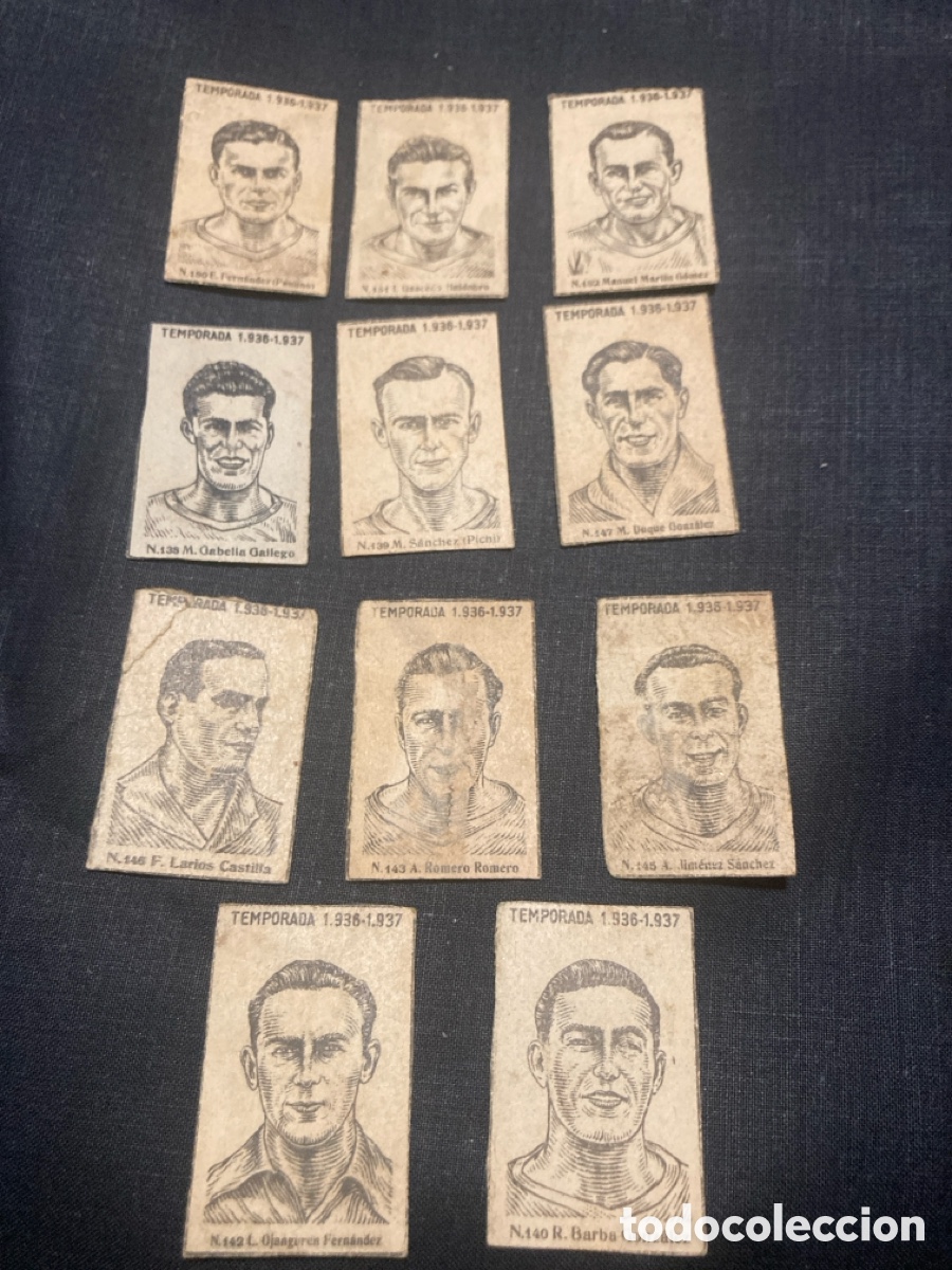 Cromos de f&uacute;tbol: Temporada 1936-37 cerilla Zaragoza Xerez lote