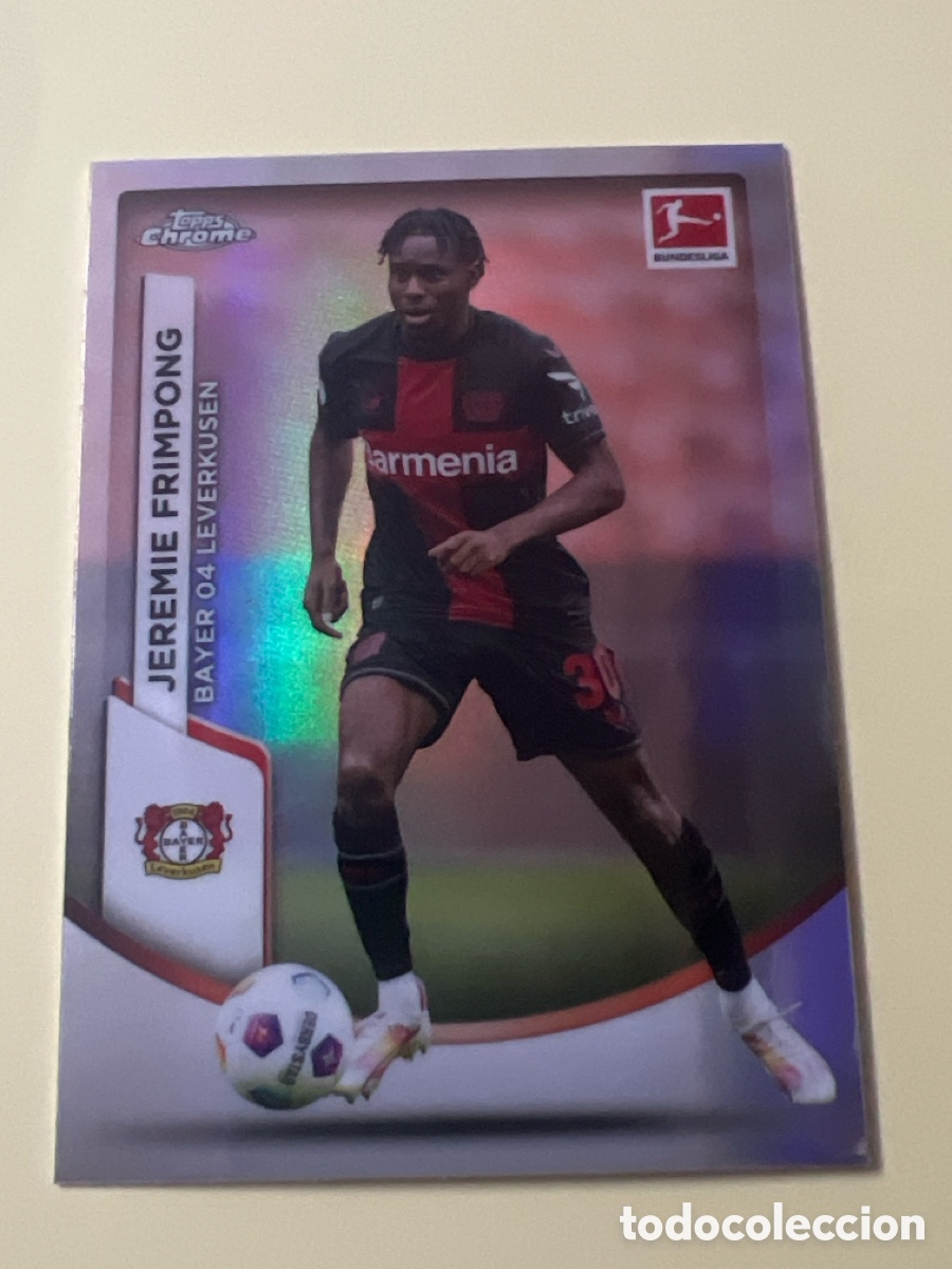 Cromos de f&uacute;tbol: C9661. 65 Jeremie Frimpong Bayer Leverkusen Topps Bundesliga Chrome 23 24