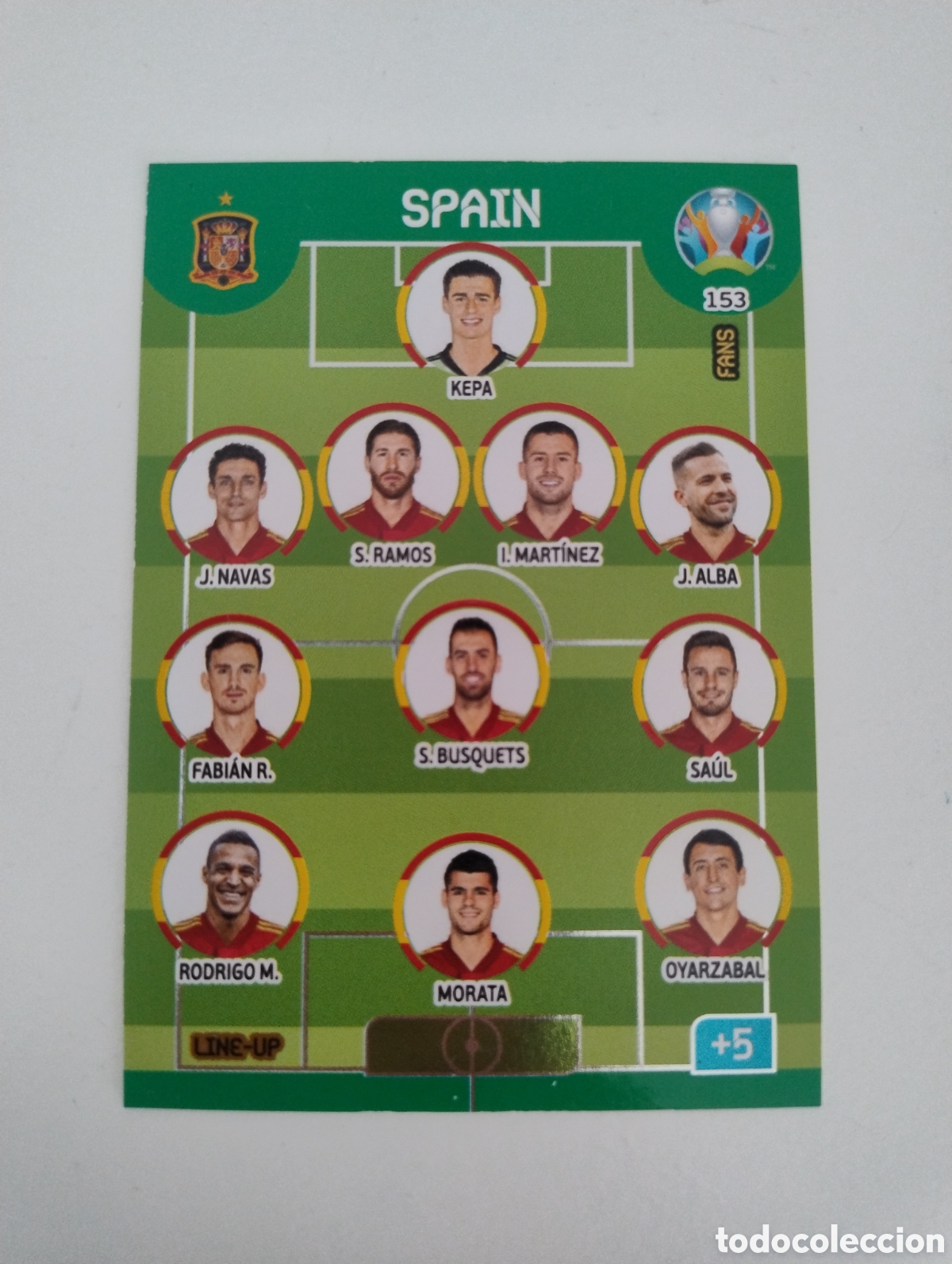 Cromos de f&uacute;tbol: 153 - Espa&ntilde;a - Adrenalyn XL Euro 2020 Line Up