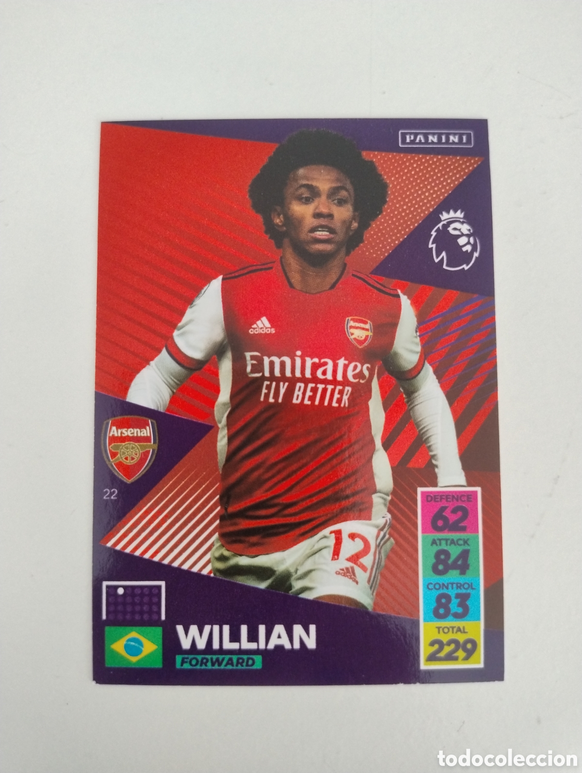 Cromos de f&uacute;tbol: 22 - Willian - Arsenal - Adrenalyn XL Premier League 2021 - 2022