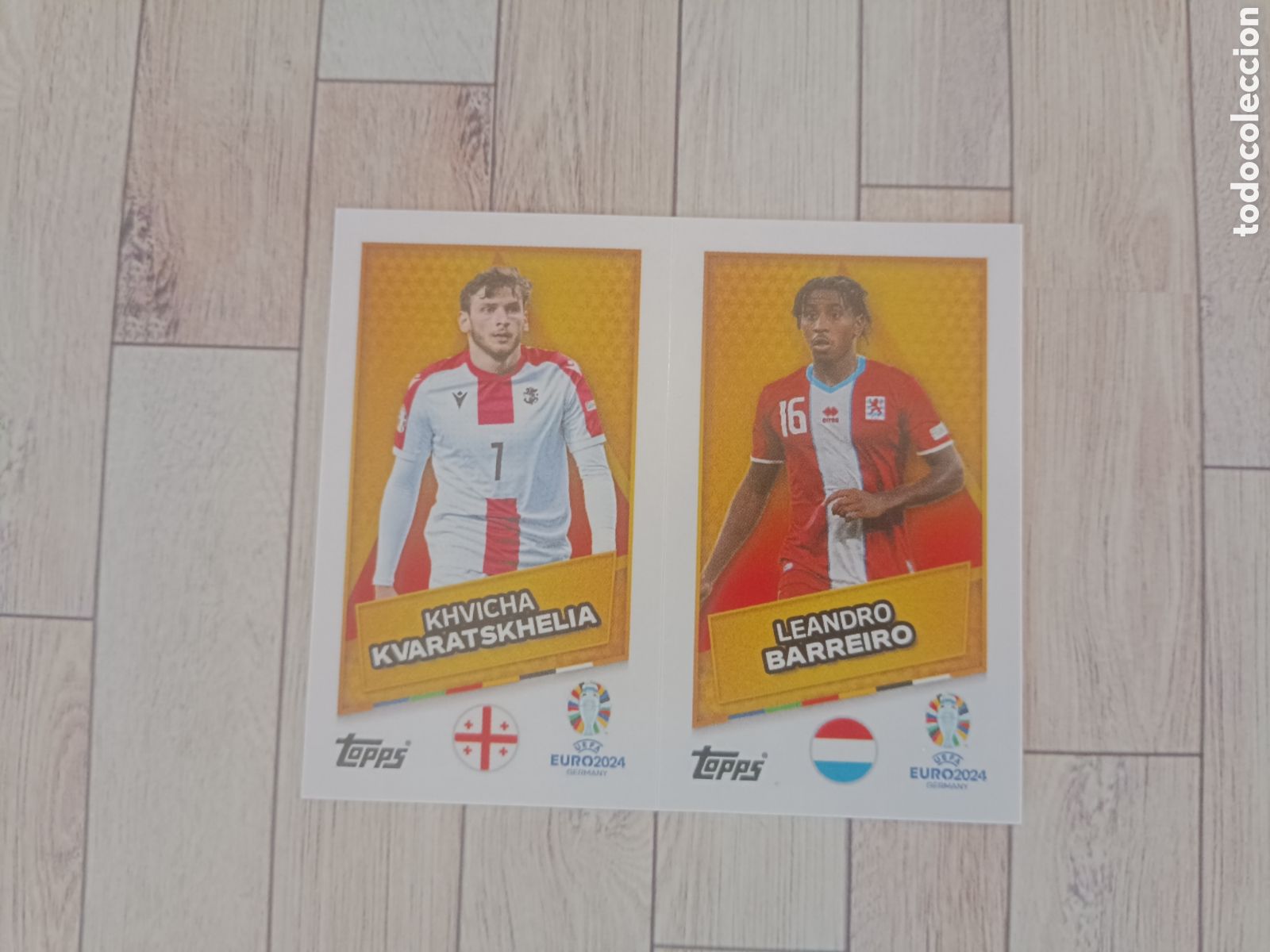 Cromos de f&uacute;tbol: LUX SP / GEO SP LEANDRO BARREIRO / KVARATSKHELIA