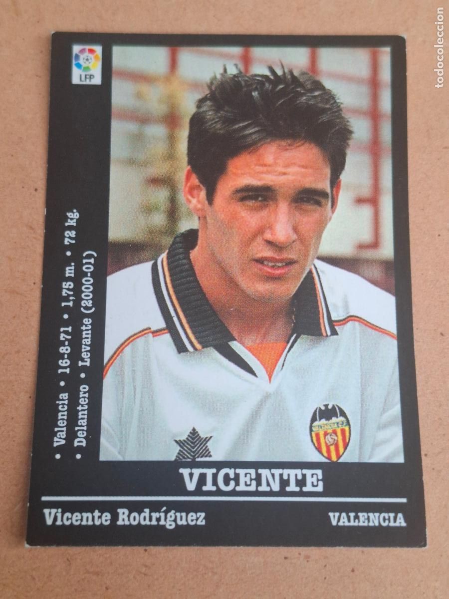 Cromos de f&uacute;tbol: PANINI LIGA 2000 2001 00 01 - VICENTE ( &Uacute;LTIMO FICHAJE ) - VALENCIA CF ( NUNCA PEGADO )