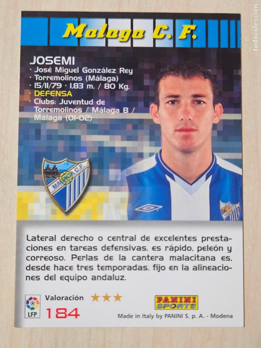 Cromos de f&uacute;tbol: CROMO N&ordm; 184 JOSEMI - MEGACRACKS 2004 05 - MALAGA