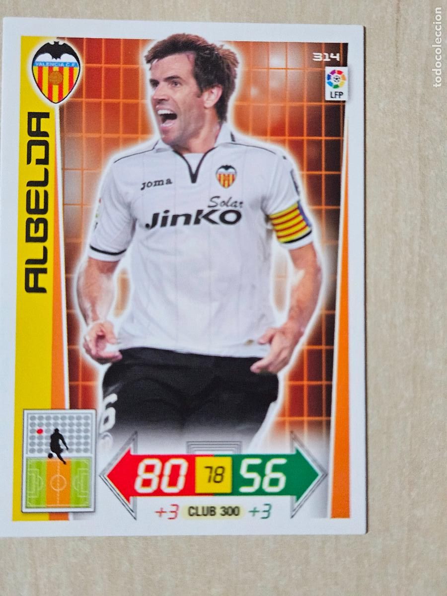 Cromos de f&uacute;tbol: FICHA N&ordm; 314 ALBELDA - ADRENALYN 12 13 - PANINI 2012 -13 - CROMO - VALENCIA