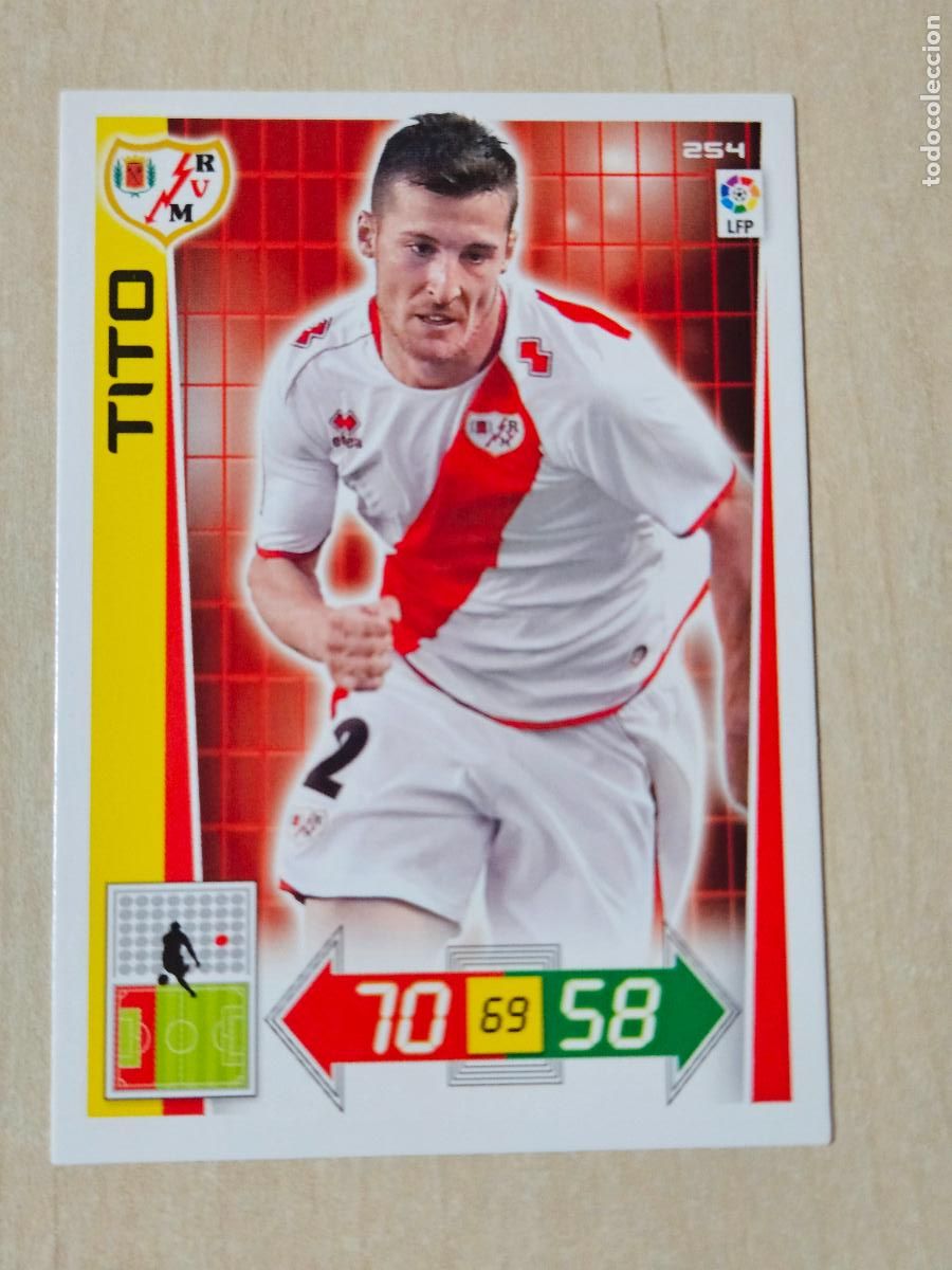 Figurine di Calcio: FICHA N&ordm; 254 TITO - ADRENALYN 12 13 - PANINI 2012 -13 - CROMO - RAYO VALLECANO