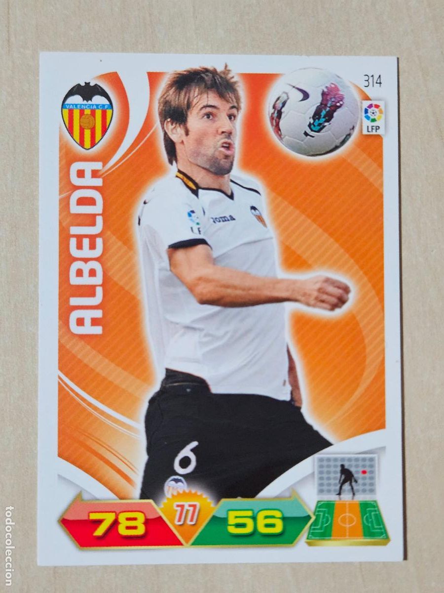 Cromos de f&uacute;tbol: FICHA N&ordm; 314 ALBELDA - ADRENALYN 11 12 - PANINI 2011 -12 - CROMO - VALENCIA
