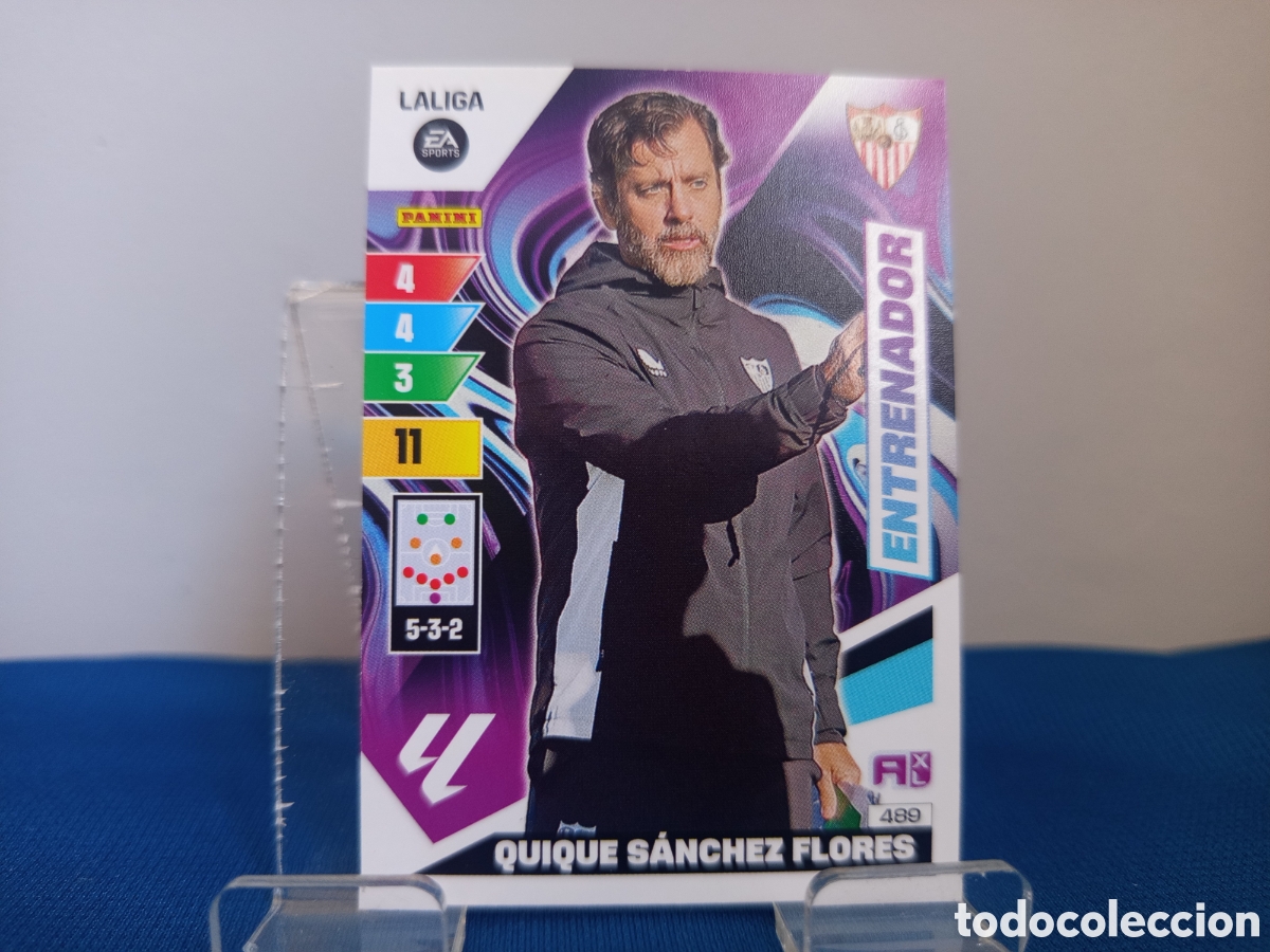 Football Stickers: ❇️ CROMO ⚽ QUIQUE S&Aacute;NCHEZ FLORES SEVILLA 489 ENTRENADOR LIGA 2023 2024 23 24 ADRENALYN XL PANINI ❇️