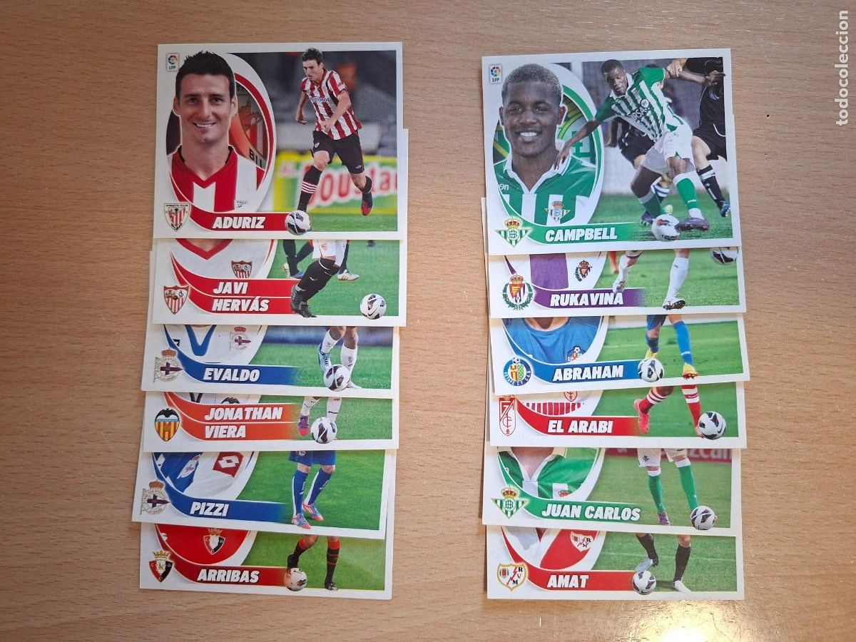 Cromos de f&uacute;tbol: LOTE 12 FICHAJES LIGA ESTE PANINI 12 13 2012 2013 NUEVOS SIN PEGAR CAMPBELL ADURIZ PIZZI VIERA Y MAS