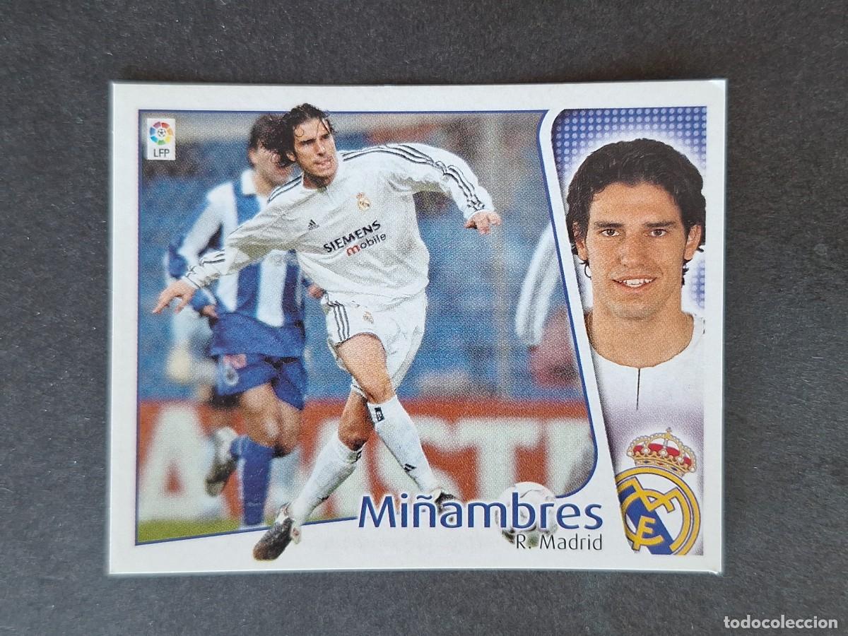 Cromos de f&uacute;tbol: L5 MI&Ntilde;AMBRES REAL MADRID LIGA ESTE 2004 2005 04 05 NUNCA PEGADO SIN PEGAR