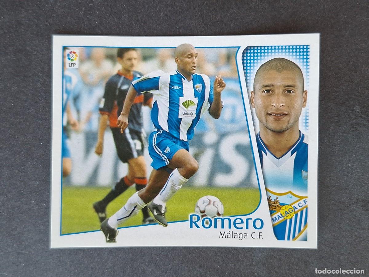 Cromos de f&uacute;tbol: L5 ROMERO MALAGA C. F. LIGA ESTE 2004 2005 04 05 NUNCA PEGADO SIN PEGAR