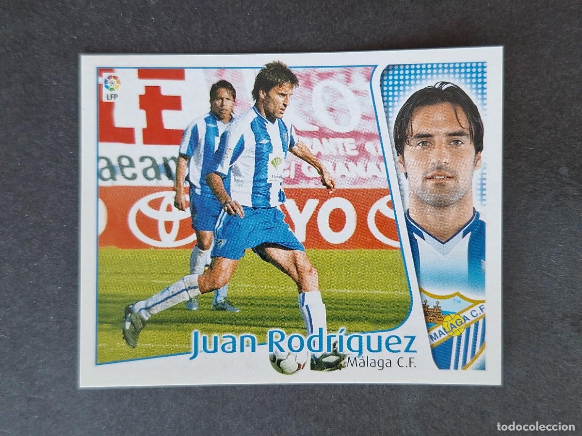 Cromos de f&uacute;tbol: L5 JUAN RODRIGUEZ MALAGA C. F. LIGA ESTE 2004 2005 04 05 NUNCA PEGADO SIN PEGAR
