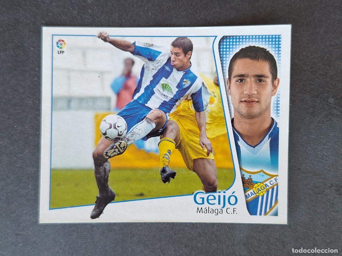 Cromos de f&uacute;tbol: L5 GEIJO MALAGA C. F. LIGA ESTE 2004 2005 04 05 NUNCA PEGADO SIN PEGAR
