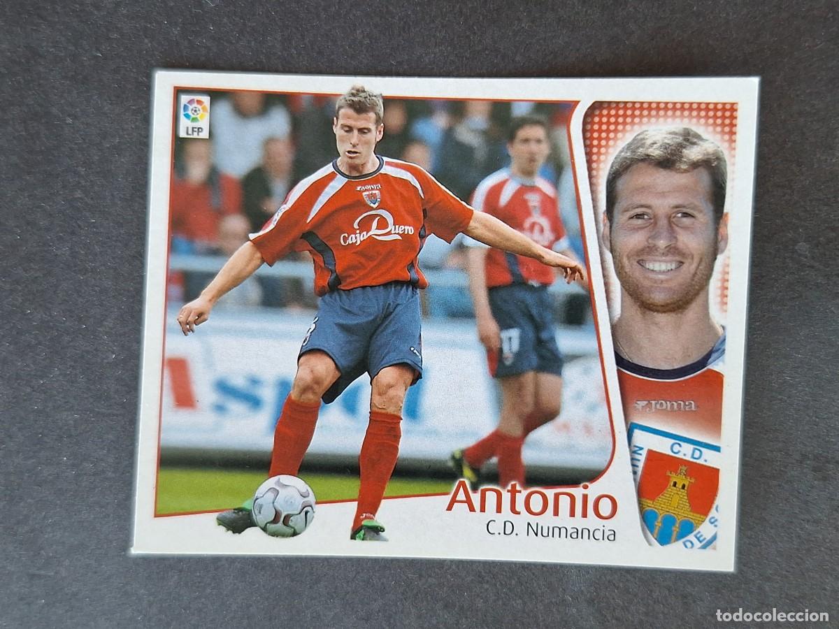 Cromos de f&uacute;tbol: L5 ANTONIO C. D. NUMANCIA LIGA ESTE 2004 2005 04 05 NUNCA PEGADO SIN PEGAR
