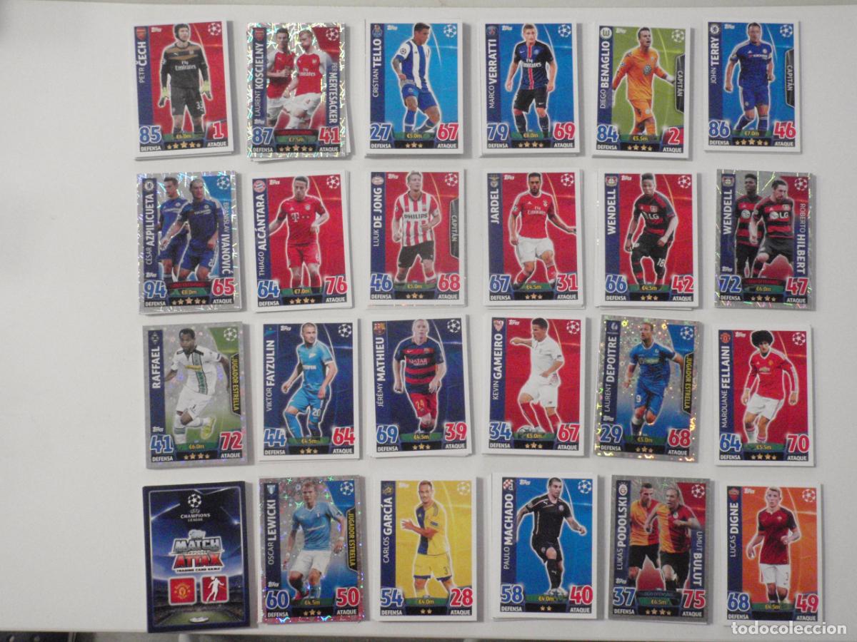 Cromos de f&uacute;tbol: LOTE 226 Cromos diferentes f&uacute;tbol UEFA CHAMPIONS LEAGUE 2015 2016 TRADING CARDS TOPPS MATCH ATTAX