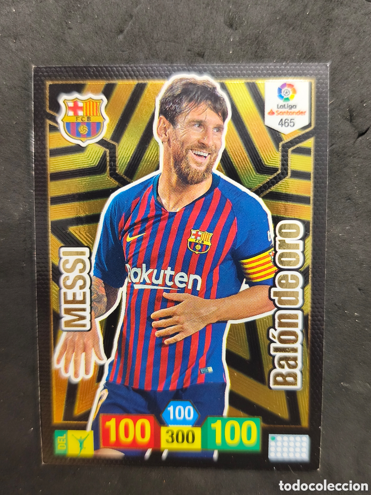 Cromos de f&uacute;tbol: Cromo Messi Bal&oacute;n de oro