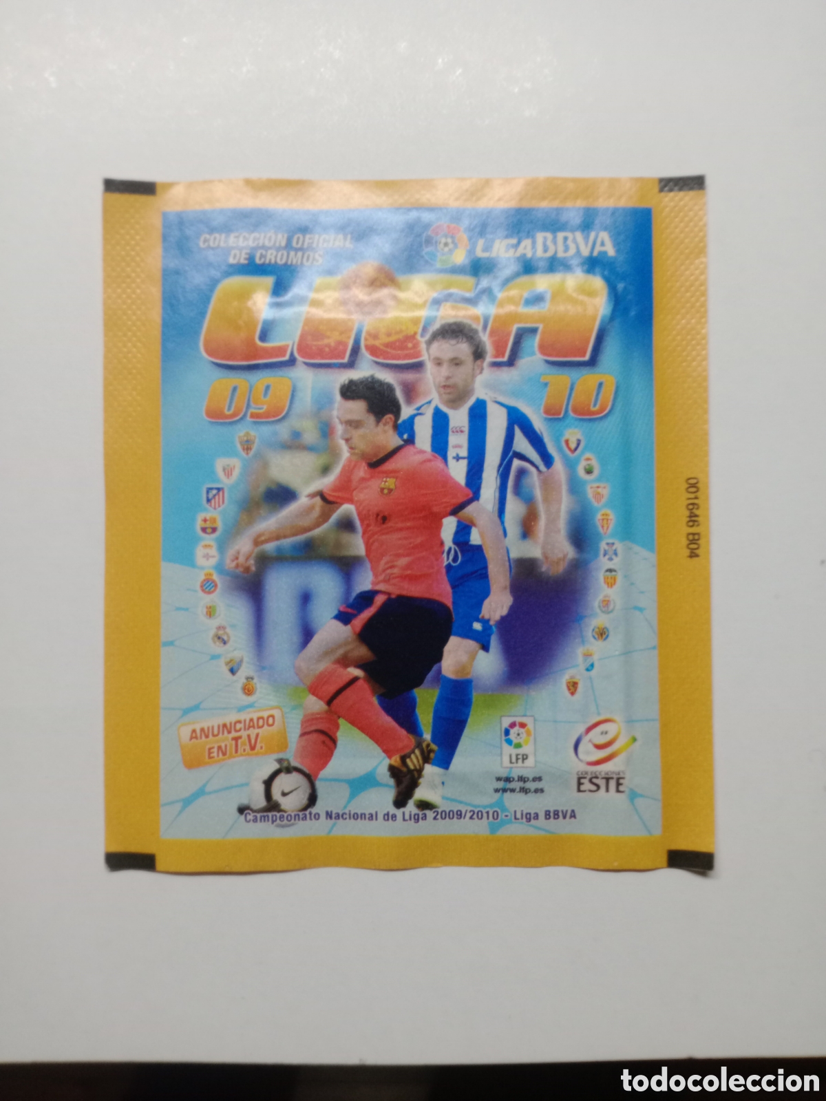 Cromos de f&uacute;tbol: SOBRE DE CROMOS SIN ABRIR LIGA ESTE 09-10 CON N&Uacute;MERO LATERAL