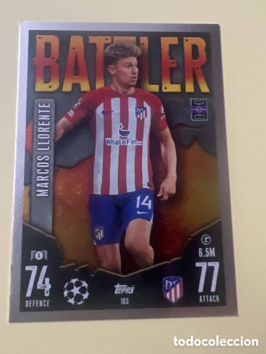 Cromos de f&uacute;tbol: C9668. Marcos Llorente Atletico De Madrid BATTLER Match Attax 23-24 # 163