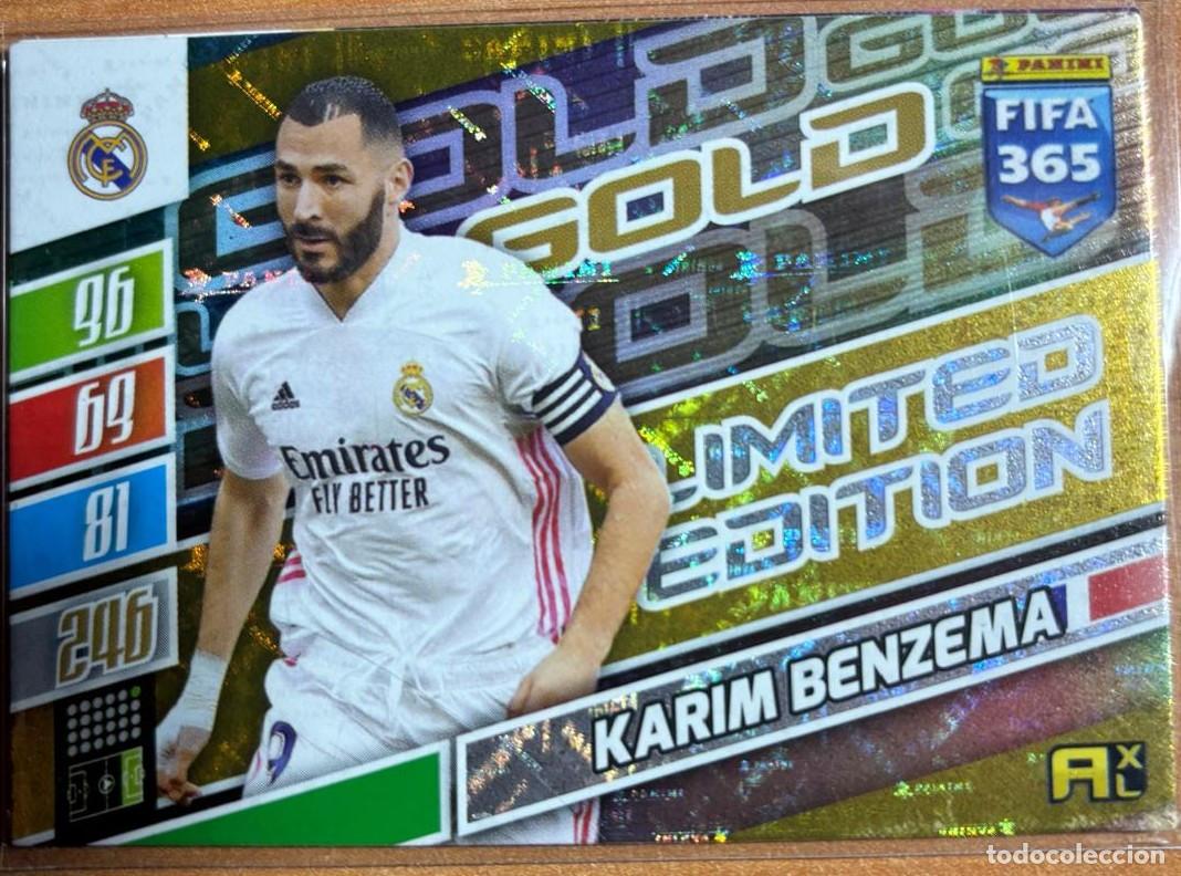 Cromos de f&uacute;tbol: PANINI ADRENALYN XL FICFA 365 KARIM BEMZEMA (REAL MADRID) LIMITED EDITION GOLD