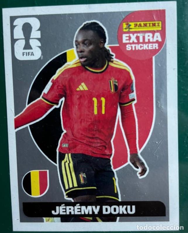 Cromos de f&uacute;tbol: PANINI FIFA WORLD CUP 2026 JEREMY DOKU (BELGICA) STICKER EXTRA PLATA