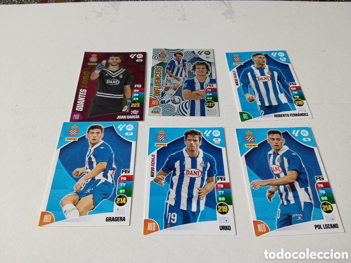 Cromos de f&uacute;tbol: 6 Cromos RCD ESPANYOL DE BARCELONA 2024-2025