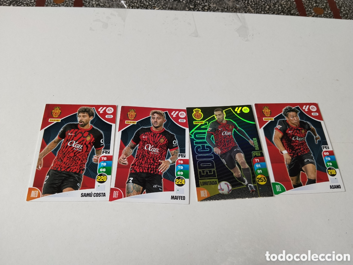 Cromos de f&uacute;tbol: 4 Cromos RCD Mallorca 2024-2025