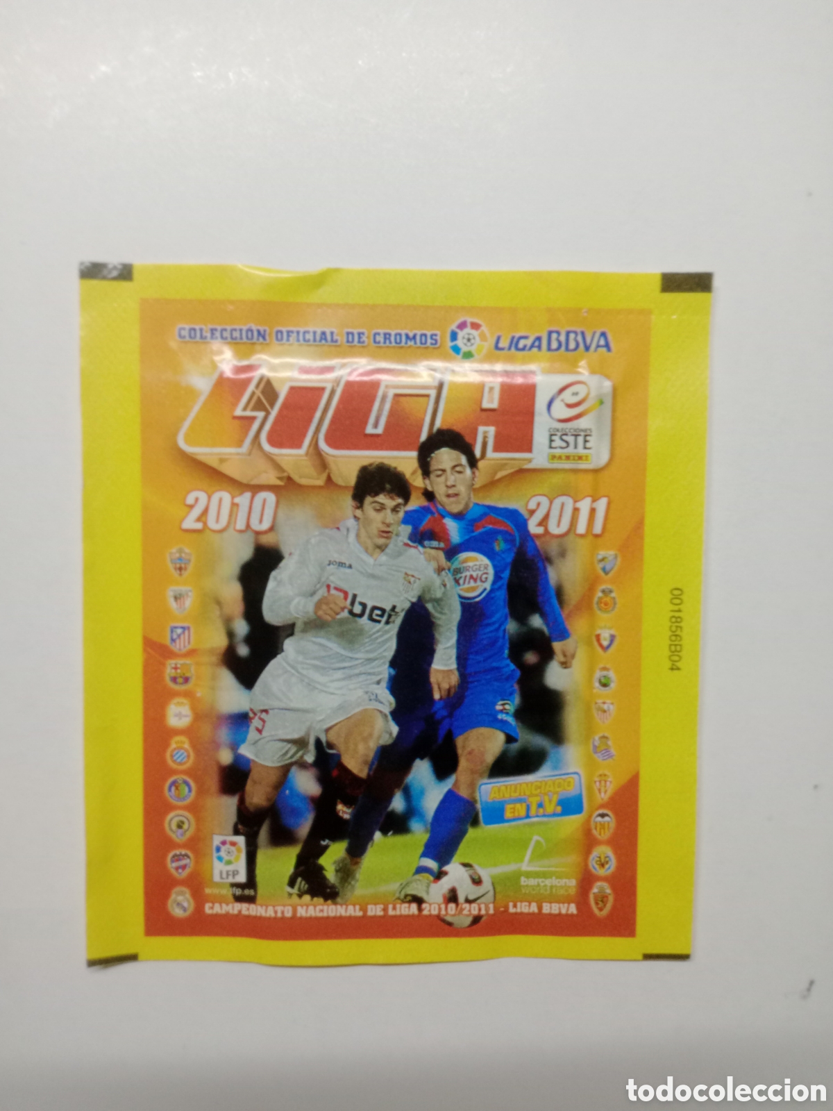 Cromos de f&uacute;tbol: SOBRE DE CROMOS SIN ABRIR LIGA ESTE 2010-2011 CON DOBLE N&Uacute;MERO LATERAL