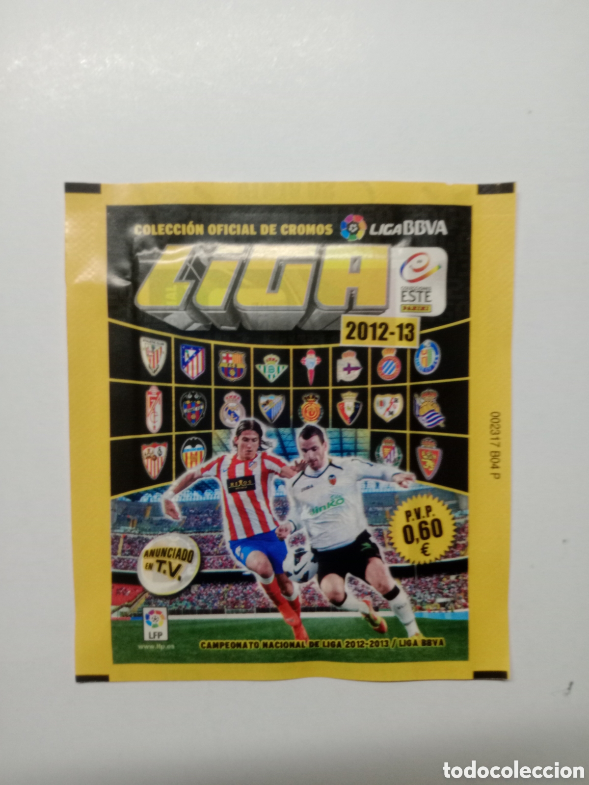 Fu&szlig;ball-Sticker: SOBRE DE CROMOS SIN ABRIR LIGA ESTE 2012-13 CON DOBLE N&Uacute;MERO LATERAL