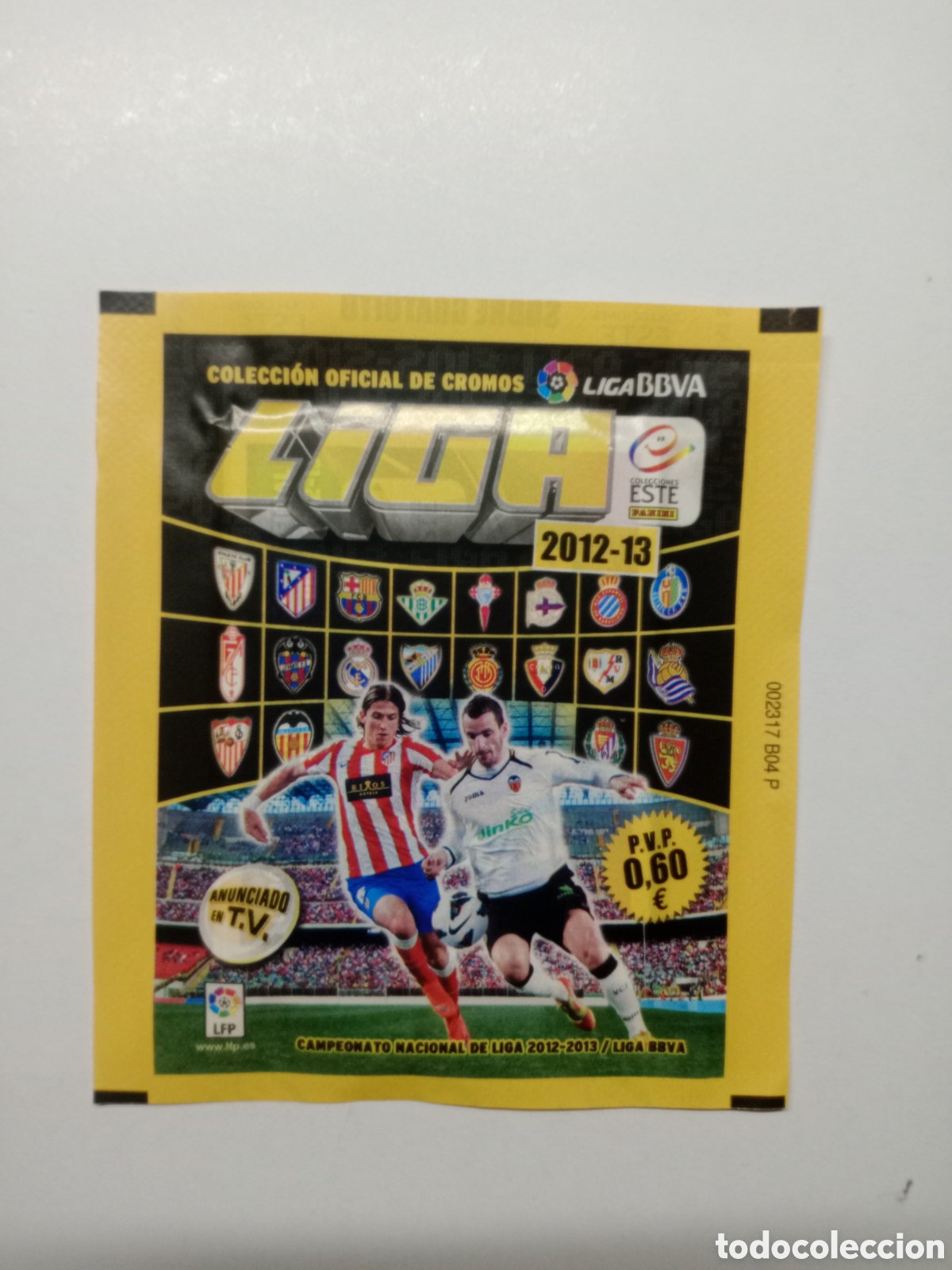 Fu&szlig;ball-Sticker: SOBRE DE CROMOS SIN ABRIR LIGA ESTE 2012-13 CON UNICO N&Uacute;MERO LATERAL