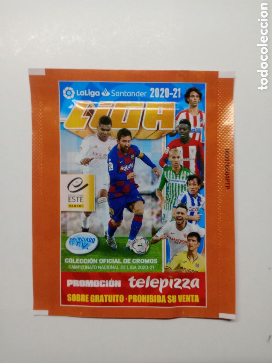 Cartes &agrave; collectionner de Football: SOBRE DE CROMOS SIN ABRIR LIGA ESTE 2020-21 TELEPIZZA CON UNICO N&Uacute;MERO LATERAL