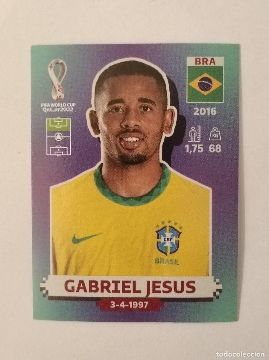 Cromos de f&uacute;tbol: #BRA 16 GABRIEL JESUS (BRASIL) MUNDIAL QATAR 2022 PANINI