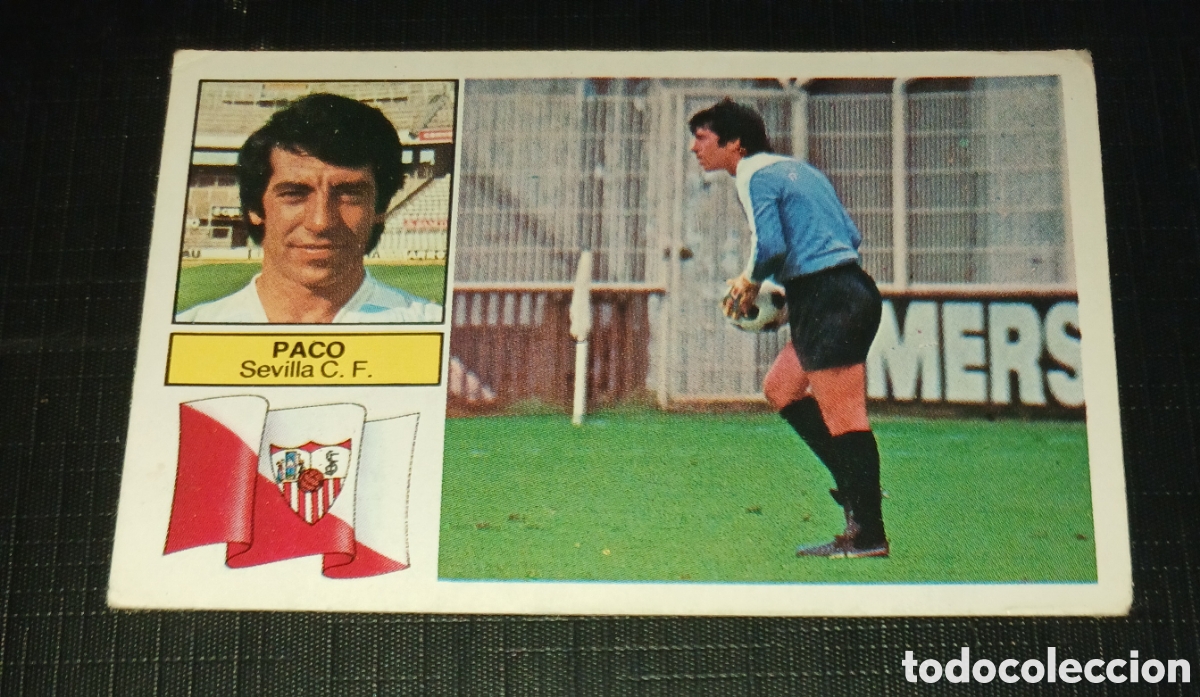 Cromos de f&uacute;tbol: Cromo Paco Sevilla C. F. Ed. Este Liga 1982 1983 82-83 Sin pegar, nunca pegado
