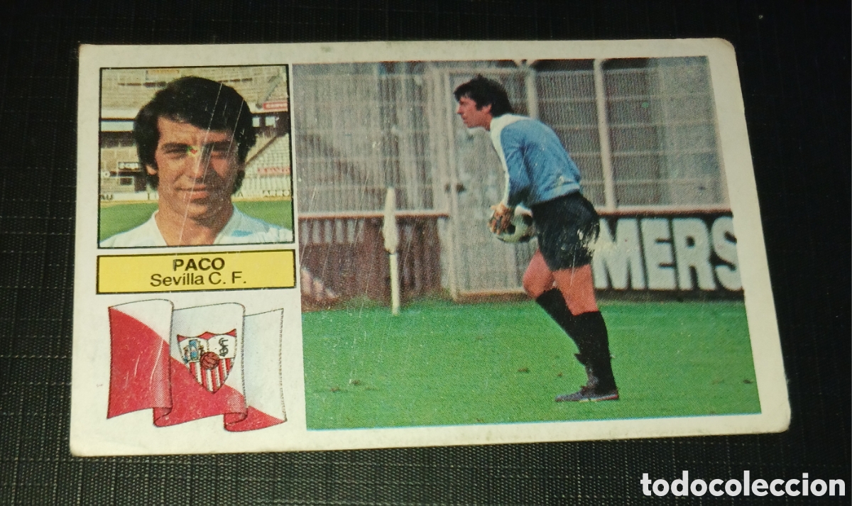 Cromos de f&uacute;tbol: Cromo Paco Sevilla C. F. Ed. Este Liga 1982 1983 82-83 Sin pegar, nunca pegado
