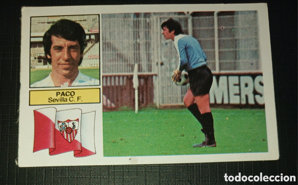 Cromos de f&uacute;tbol: Cromo Paco Sevilla C. F. Ed. Este Liga 1982 1983 82-83 Sin pegar, nunca pegado