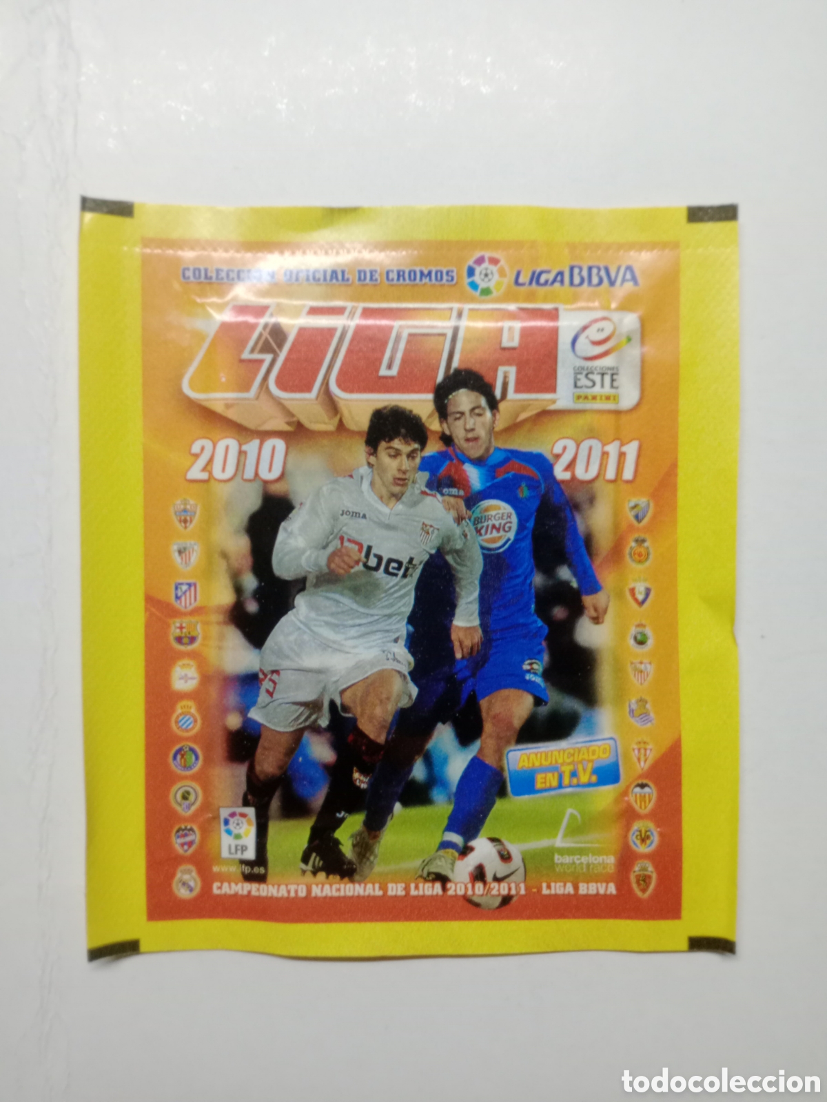 Cromos de f&uacute;tbol: SOBRE DE CROMOS SIN ABRIR LIGA ESTE 2010-2011 ANCHO