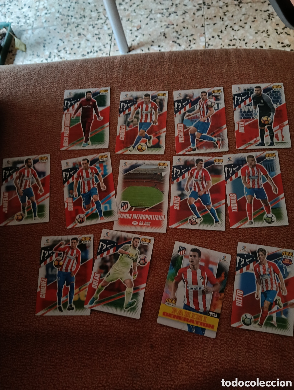 Cromos de f&uacute;tbol: PLANTILLA ATL&Eacute;TICO MADRID MEGACRACKS 2017 2018 17 18 PANINI. LOTE CROMOS F&Uacute;TBOL MEGA CRACKS MGK
