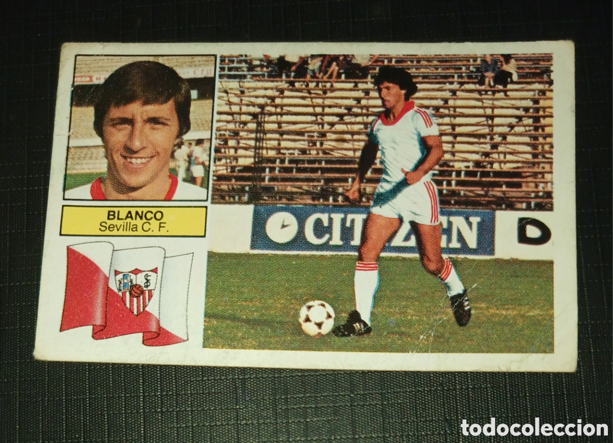 Cromos de f&uacute;tbol: Cromo Blanco Sevilla C. F. Ed. Este Liga 1982 1983 82-83 Sin pegar, nunca pegado