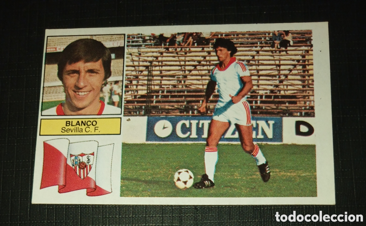 Cromos de f&uacute;tbol: Cromo Blanco Sevilla C. F. Ed. Este Liga 1982 1983 82-83 Sin pegar, nunca pegado