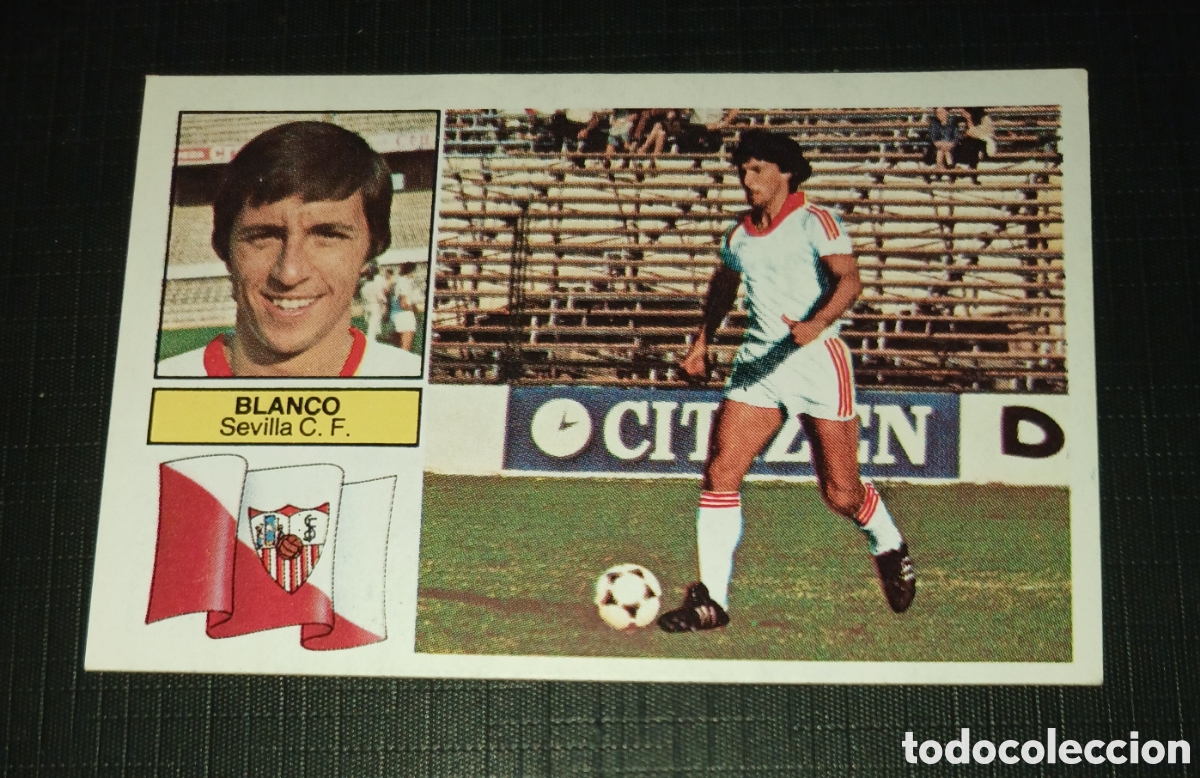 Cromos de f&uacute;tbol: Cromo Blanco Sevilla C. F. Ed. Este Liga 1982 1983 82-83 Sin pegar, nunca pegado