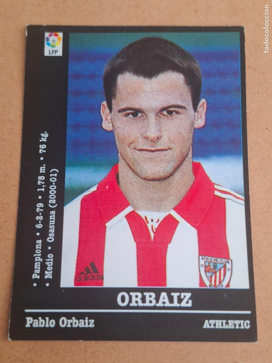 Cromos de f&uacute;tbol: PANINI LIGA 2000 2001 00 01 - ORBAIZ ( &Uacute;LTIMO FICHAJE ) - ATHLETIC CLUB ( NUNCA PEGADO )