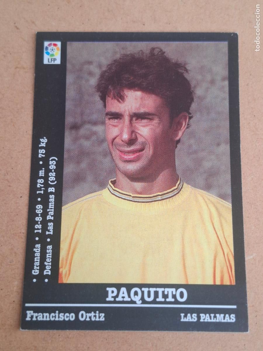 Cromos de f&uacute;tbol: PANINI LIGA 2000 2001 00 01 - 300A PAQUITO - U.D. LAS PALMAS ( NUNCA PEGADO )