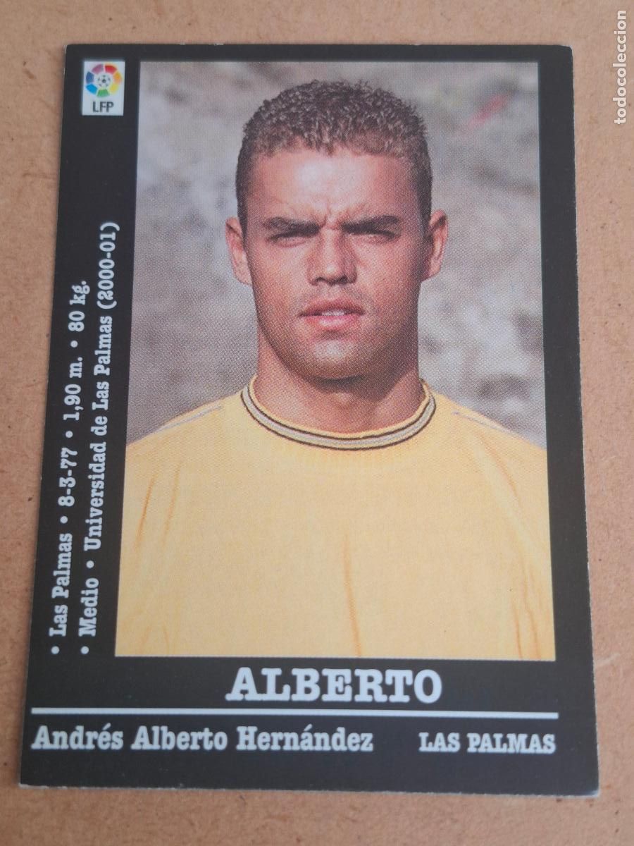 Cromos de f&uacute;tbol: PANINI LIGA 2000 2001 00 01 - 298A ALBERTO - U.D. LAS PALMAS ( NUNCA PEGADO )