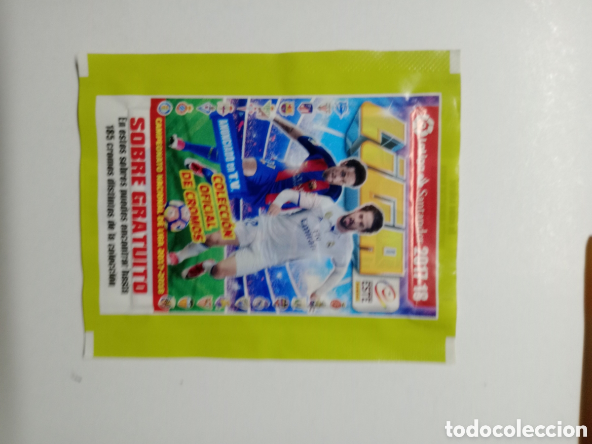 Cromos de f&uacute;tbol: SOBRE DE CROMOS SIN ABRIR LIGA ESTE 2017-18 GRATUITO