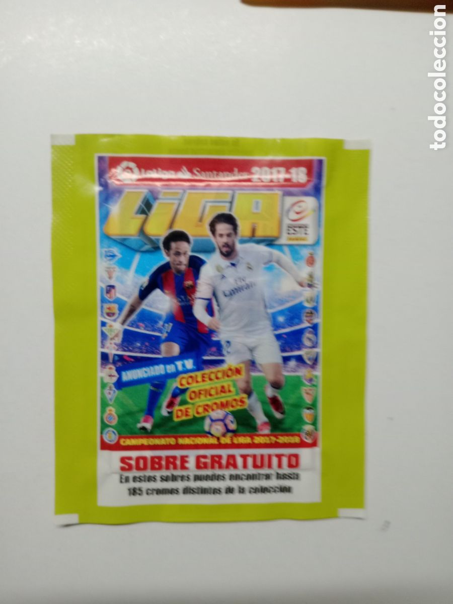 Cromos de f&uacute;tbol: SOBRE DE CROMOS SIN ABRIR LIGA ESTE 2017-18 GRATUITO