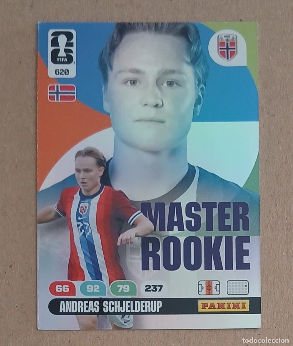 Cromos de f&uacute;tbol: CROMO n&ordm; 620 SCHJELDERUP NORUEGA MASTER ROOKIE ADRENALYN XL FIFA WORLD CUP 2026E PANINI. Nuevo.