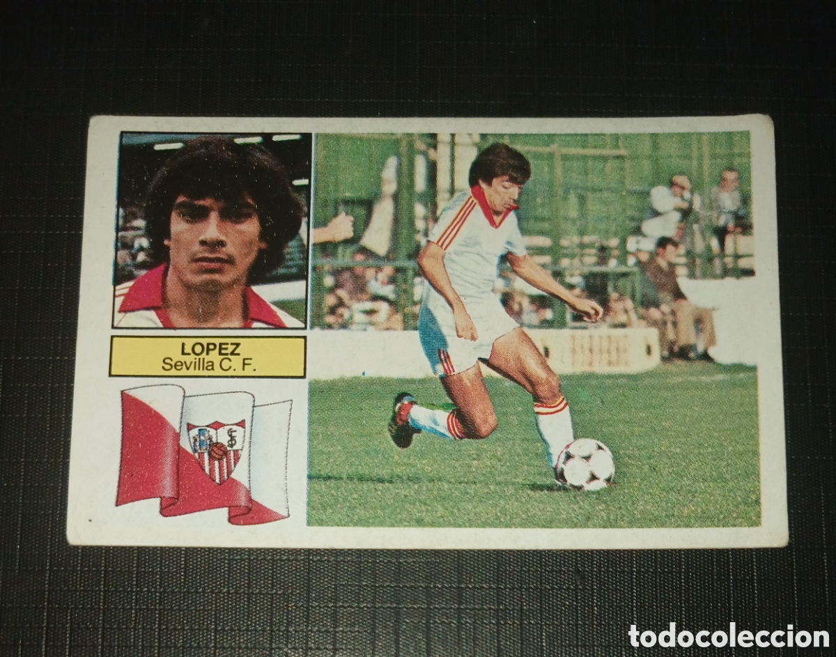 Cromos de f&uacute;tbol: Cromo L&oacute;pez Sevilla C. F. Ed. Este Liga 1982 1983 82-83 Sin pegar, nunca pegado
